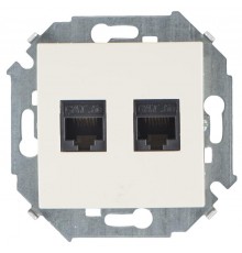 Simon 15 Сл. кость Розетка компьютерная двойная RJ45 кат.5e (AMP)  1591552-031  Simon