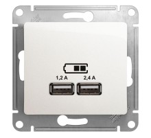 Glossa Перламутр USB Розетка A+С, 5В/2,4А, 2х5В/1,2 А, механизм  GSL000639  SE