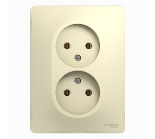 Glossa Бежевый Розетка 2-я без заземления (в сборе с рамкой)  GSL000220  SE