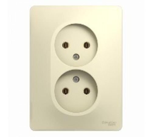 Glossa Бежевый Розетка 2-я без заземления (в сборе с рамкой)  GSL000220  SE
