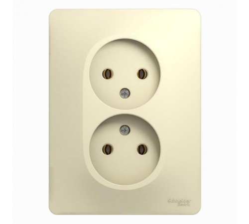 Glossa Бежевый Розетка 2-я без заземления (в сборе с рамкой)  GSL000220  SE