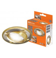 Светильник точечный встраиваемый под лампу поворотный СВ 02-04 MR16 50Вт G5.3 матовый никель/золото  SQ0359-0010  TDM