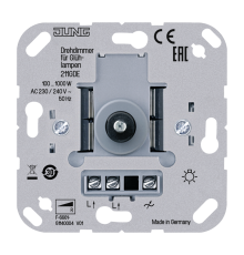 Роторный диммер для ламп накаливания 230V, 100 ... 1000W, с нажимным включением; универсальные встраиваемые механизмы  211GDE  Jung