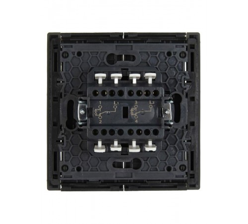 FORTE&PIANO Выключатель 2-клавишный проходной с индикацией 10А FP308 серый  FP-V22-1-10-1-K03  IEK