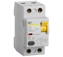 Выключатель дифференциальный (УЗО) ВД1-63 2п 50А 300мА тип AC  MDV10-2-050-300  IEK