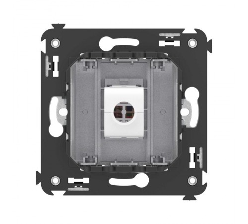 Компьютерная розетка RJ-45 без шторки в стену, кат.5е одинарная, "Avanti", "Закаленная сталь"  4404663  DKC