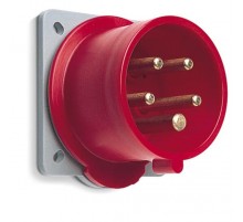 Вилка панельная с прямым фланцем 416BU6, 16A, 3P+N+E, IP44, 6ч2CMA193468R1000 ABB