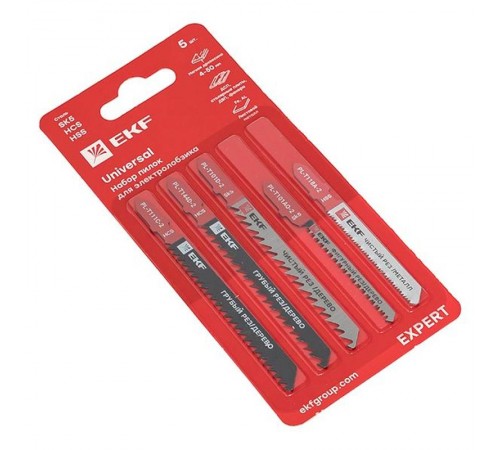Набор пилок для электролобзика Universal (дерево,металл)(SK5+HSS)(5 шт)  npl-set-5  EKF