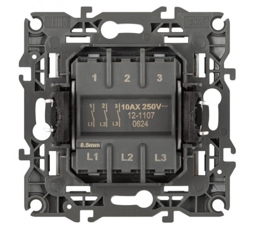 Выключатель ЭРА Серия 12 12-1107-01М тройной, 10АХ-250В, белый матовый   Б0065680  ЭРА