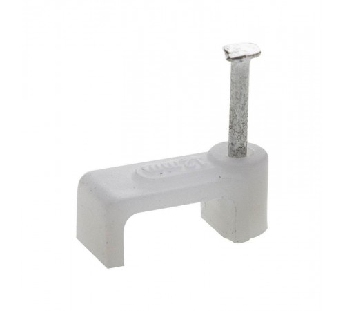 Скоба для кабеля плоская Б12 мм (50 шт) - пакет  103661  Tech-KREP