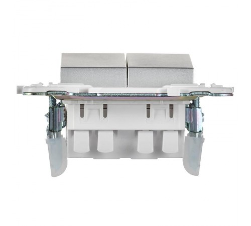 SKANDY Выключатель 2-клавишный проходной 10А SK-V05S серебряный  SK-V22-0-10-K23  IEK