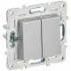 SKANDY Выключатель 2-клавишный 10А SK-V04S серебряный  SK-V20-0-10-K23  IEK
