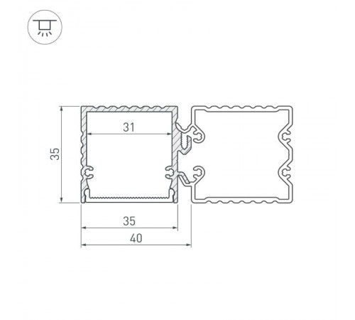 Профиль с экраном ALU-BASE-PW35S-2000 ANOD+FROST AG  021947  Arlight