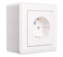 W59 Белый Коробка 1-ая подъемная для наружного монтажа с рамкой  KP-152-18  SE