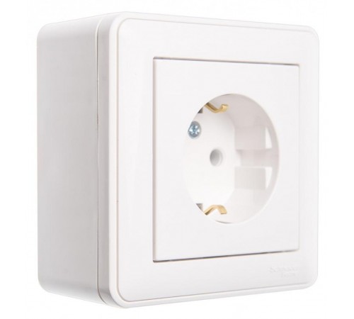 W59 Белый Коробка 1-ая подъемная для наружного монтажа с рамкой  KP-152-18  SE