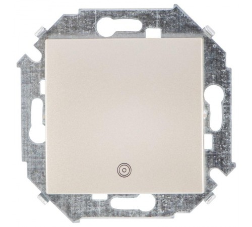 Simon 15 Шампань Выключатель 1-кл кнопочный с пиктограммой, 16А 250В, винт. зажим  1591150-034  Simon