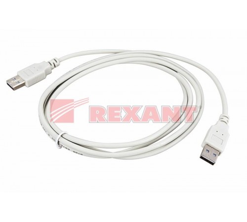 Шнур USB-A (male) штекер - USB-A (male) штекер, длина 1,8 метра (PE пакет)  18-1144  REXANT