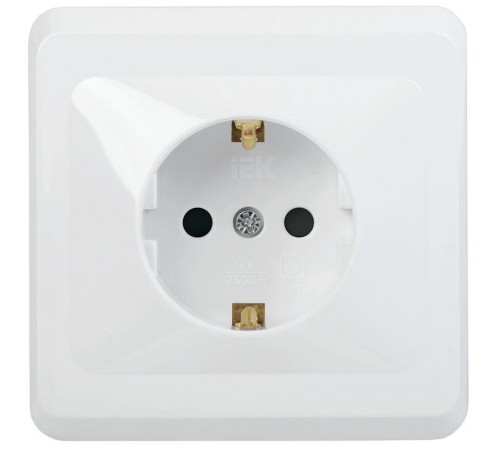 ВЕГА белый Розетка 1-местная c/з 16А РС10-3-ВБ  ERV11-K01-16-DM  GENERICA