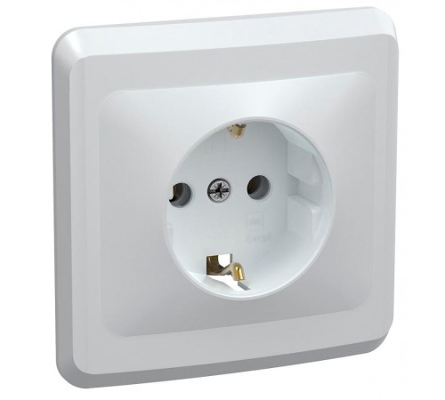 ВЕГА белый Розетка 1-местная c/з 16А РС10-3-ВБ  ERV11-K01-16-DM  GENERICA