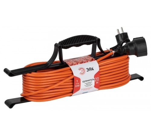 Удлинитель силовой UFx-1e-3x1-20m на рамке с заземлением 1 розетка 20м ПВС 3х1мм2  Б0048666  ЭРА