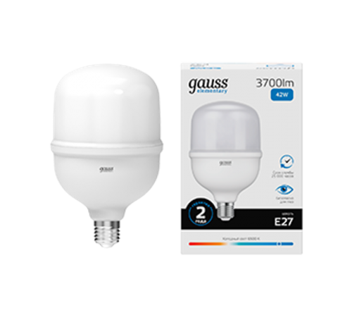 Лампа светодиодная Elementary LED T120 E27 42W 3700lm 180-240V 6500K 1/12  63234  Gauss