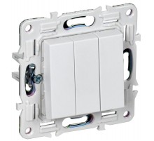 SKANDY Выключатель 3-клавишный 10А SK-V11W арктический белый  SK-V30-0-10-K01  IEK
