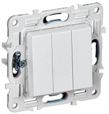 SKANDY Выключатель 3-клавишный 10А SK-V11W арктический белый  SK-V30-0-10-K01  IEK