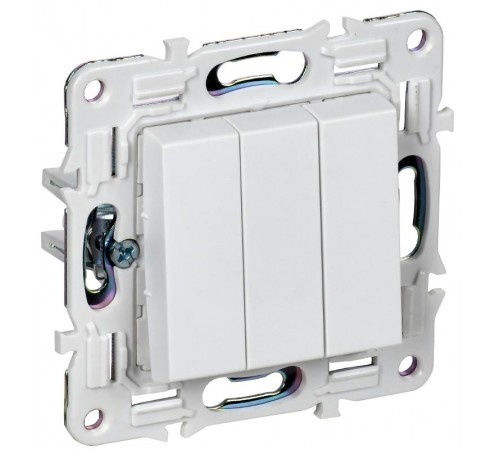 SKANDY Выключатель 3-клавишный 10А SK-V11W арктический белый  SK-V30-0-10-K01  IEK