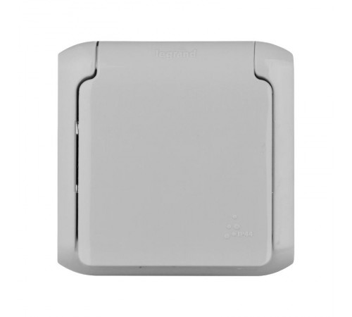 Quteo Серый Розетка с заземлением со шторками IP44  782351  Legrand