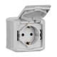 Quteo Серый Розетка с заземлением со шторками IP44  782351  Legrand