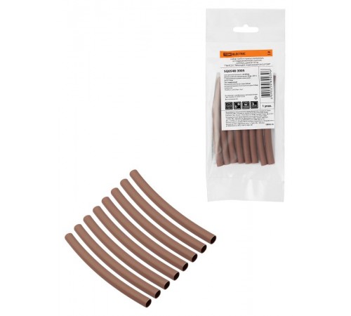 Набор трубок термоусаживаемых, клеевых "Моноцвет, коричневый 6,4/2,0 " SQ0548-3005  TDM