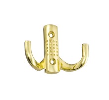 Крючок с перф. , 2-х рожковый, золото (1 шт)  - пакет   129908  Tech-KREP