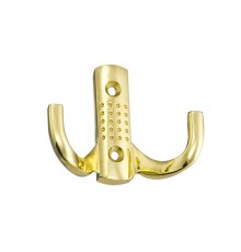 Крючок с перф. , 2-х рожковый, золото (1 шт)  - пакет   129908  Tech-KREP