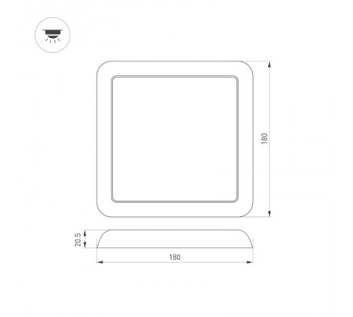 Светильник CL-FIOKK-S180x180-12W Day4000-MIX (WH, 120 deg, 230V) (arlight, IP44 Пластик, 3 года)  034470  Arlight