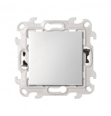 Переключатель (проходной) с подсветкой 10AX 250В с системой Push and Go цвета алюминий S24 Harmonie  2420204-033  Simon