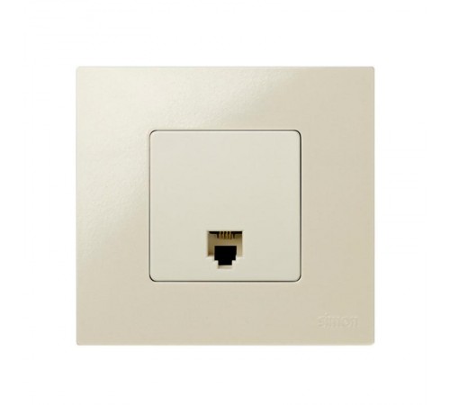 Simon 27 Розетка телефонная RJ-11, 4 контакта, широкий модуль, S27, слоновая кость  27480-32  Simon
