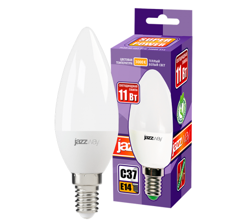 Лампа светодиодная PLED- SP C37 11w E14 3000K 230/50  .5019157  Jazzway