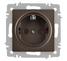 Розетка Intro Accent 6-202-08 2P+E Schuko, 16А-250В, IP20, СУ, бронза  Б0063699  Intro