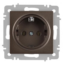 Розетка Intro Accent 6-202-08 2P+E Schuko, 16А-250В, IP20, СУ, бронза  Б0063699  Intro