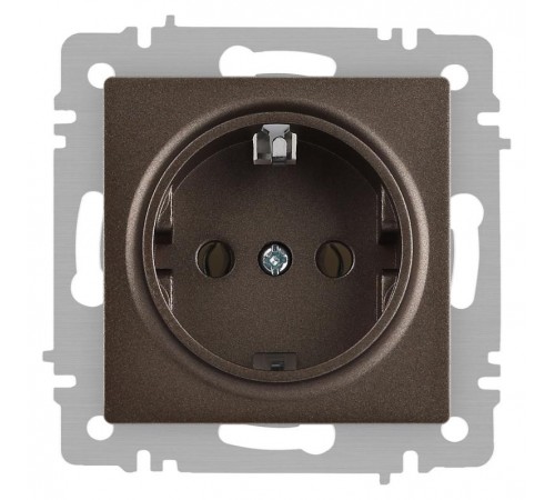 Розетка Intro Accent 6-202-08 2P+E Schuko, 16А-250В, IP20, СУ, бронза  Б0063699  Intro