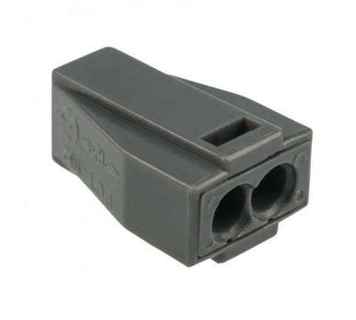 Экспресс-клемма с пастой, 2-проводная до 2,5 мм, серая (100 шт./уп.) (773-302)  07-3020  REXANT