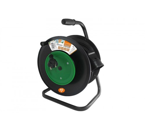 Удлинитель на катушке силовой народный с 1 выносной роз. ПВС 2200 Вт с/з, 40м  SQ1307-0413  TDM