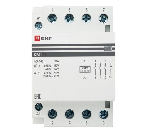 Контактор модульный КМ 50А 3NО+NC (3 мод.) EKF PROxima  km-3-50-31  EKF