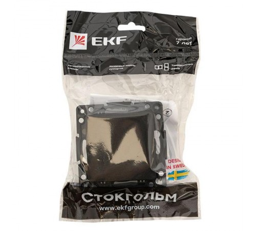 Стокгольм Механизм Выключателя 1-кл. 10А в/к черный  EZV10-021-20  EKF PROxima