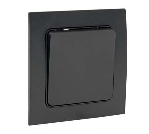 Стокгольм Механизм Выключателя 1-кл. 10А в/к черный  EZV10-021-20  EKF PROxima