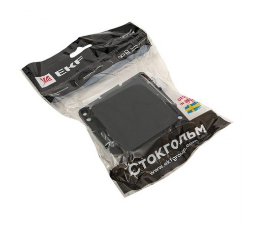 Стокгольм Механизм Выключателя 1-кл. 10А в/к черный  EZV10-021-20  EKF PROxima