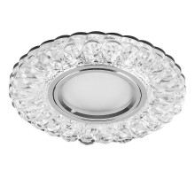 Светильник точечный встраиваемый под лампу, с LED подсветкой CD938 15LED*2835 SMD 4000K, MR16 50W G5.3, прозрачный, хром  29471  FERON