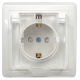 КВАРТА Белый Розетка 1-местная с заземлением со шторками керамика 16А РСбш11-3-ККБ-44 IP44  ERK71-K01-10-DM-44  GENERICA