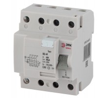Выключатель дифференциальный (УЗО) ВД-40 (электронное) 4P 40А 30mA SIMPLE-mod-45 ЭРА SIMPLE  Б0039265  ЭРА