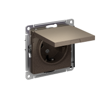 AtlasDesign Мокко Розетка с заземлением, со шторками, с крышкой, 16А, механизм  ATN000646  SE